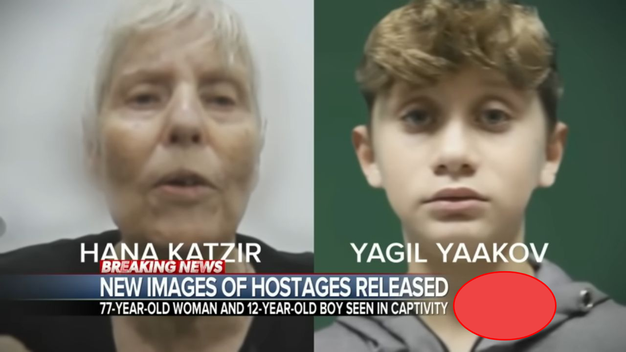 Israeli hostages held by Palestinian Islamic Jihad in Gaza release haunting new video, revealing the harrowing ordeal faced by 77-year-old Hannah Cater and 12-year-old Yagil Yakov.